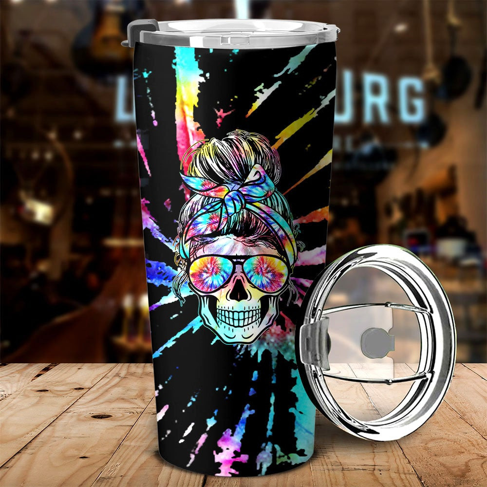 Hippie Skull Girl Tattoo Personalized Tumbler Gifts For Friends Women