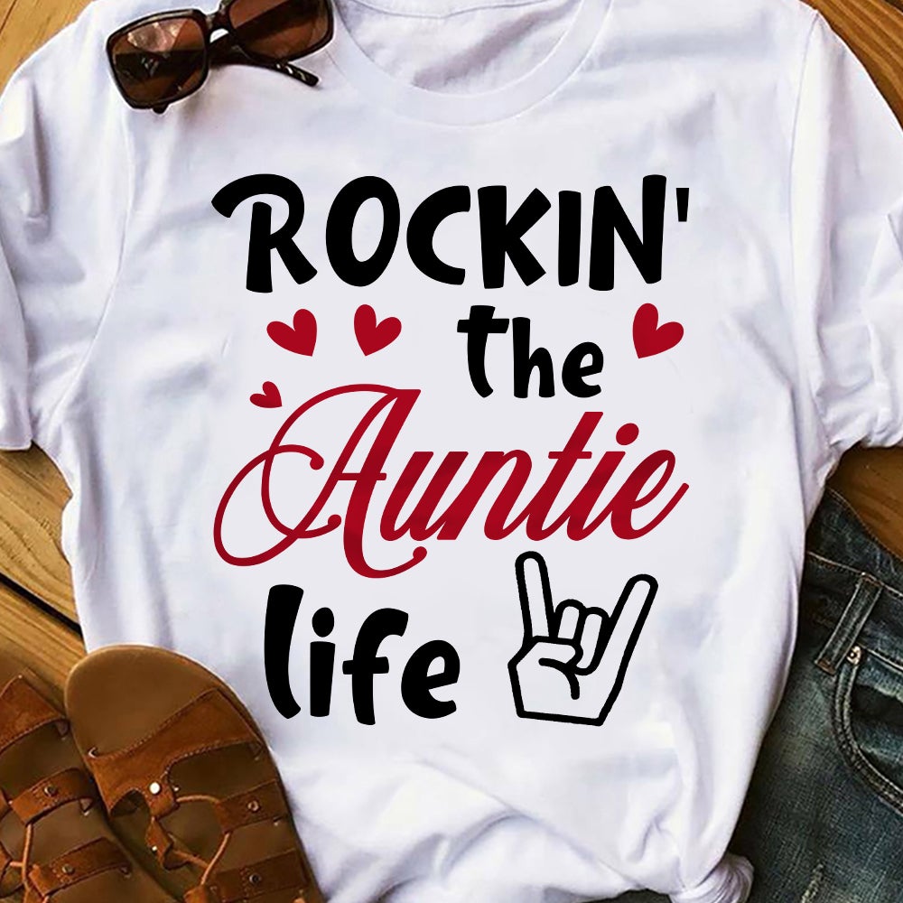 Rocking Aunt Life T Shirt TID DB2221 30O57