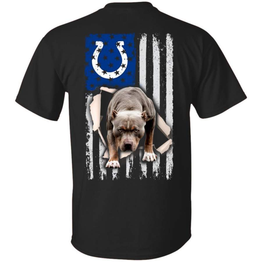 PitBull Steps Out From USA Flag Indianapolis Colts Team Shirt Women Men TT08