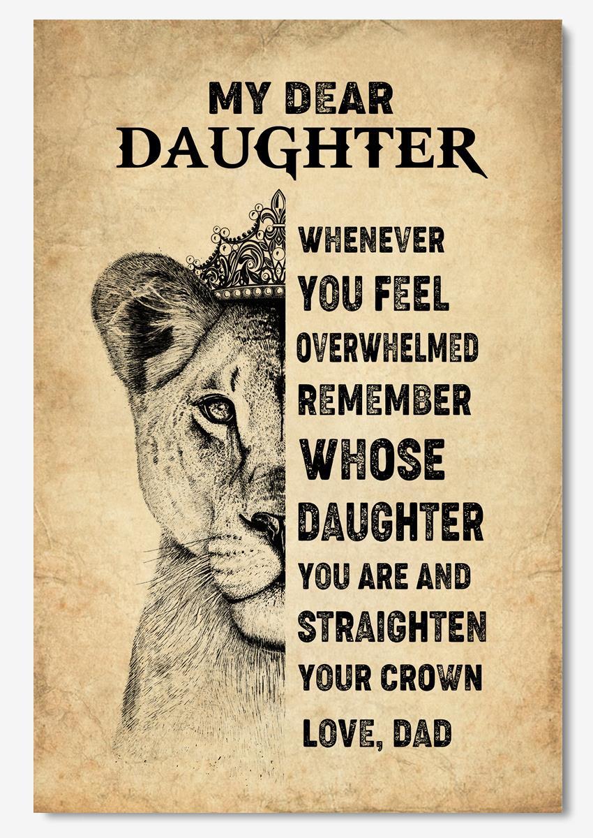 My Dear Daughter Inspiration Quote Vintage Wall Art From Father To ...