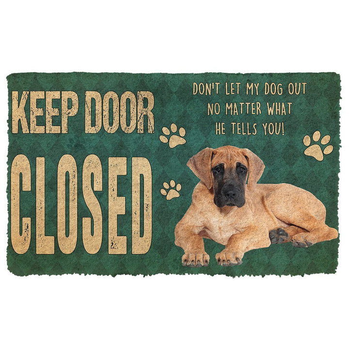 Waybackapparel Keep Door Closed Great Danes Dog Custom Gender 3D Doormat