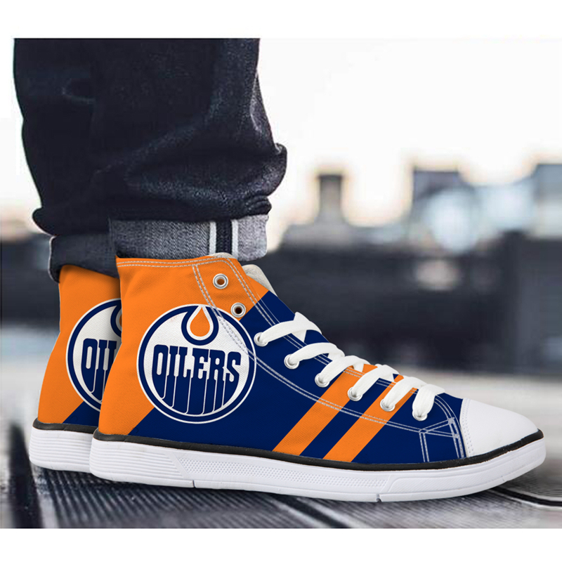 Edmonton Oilers 3D Print Canvas Shoes Cheap Price Sneakers For Fans