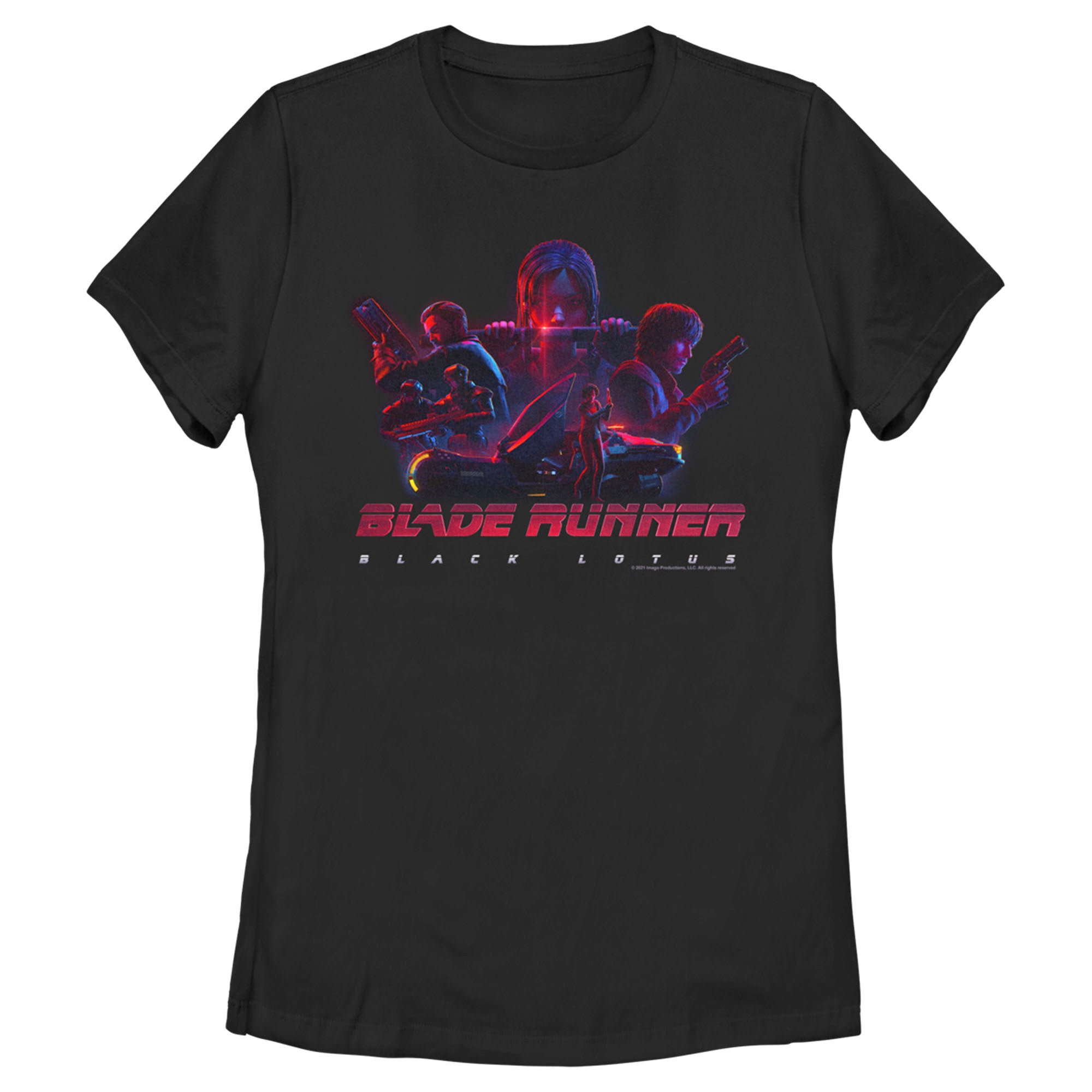 Women’S Blade Runner: Black Lotus Elle, Joseph, Alani Neon Poster T-Shirt