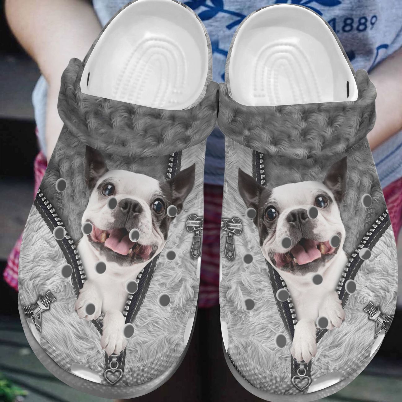 Bostie Dog Personalized Clog, Custom Name, Text, Color, Number Fashion Style For Women, Men, Kid, Print 3D Bostie Lovers