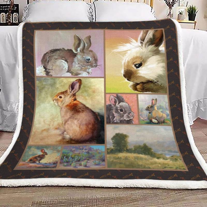 Rabbit YH25100203F Sherpa Fleece Blanket