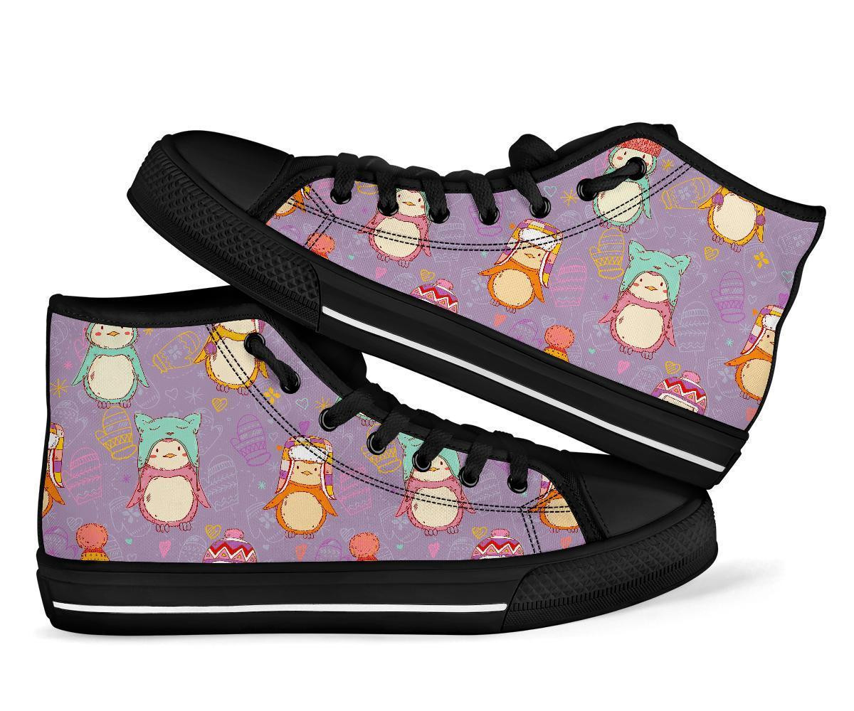 Cute Penguin High Top Shoes