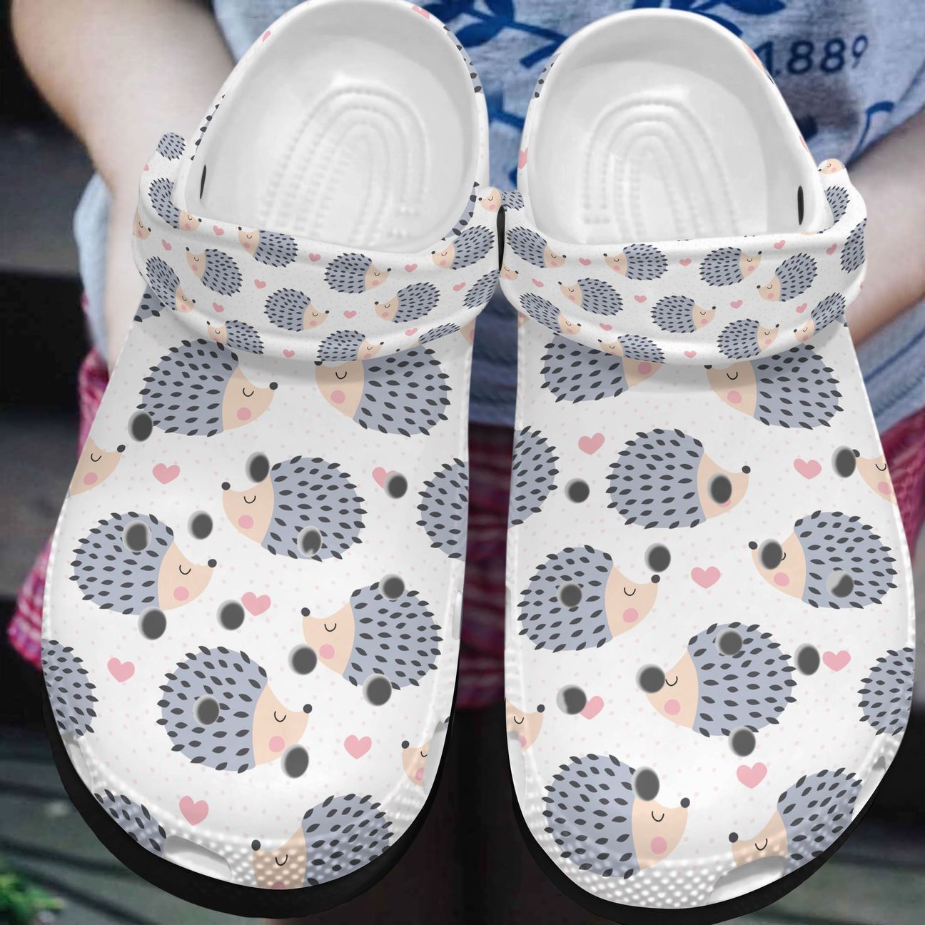 Hedgehog Personalized Clog, Custom Name, Text, Color, Number Fashion Style For Women, Men, Kid, Print 3D Hedgehog Pattern