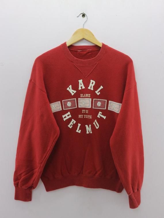 Vintage Karl Helmut Shirt Big Logo Baseball Blame It On My Sportswear Streetwear Designer Urban Fashion Sweater Shirt