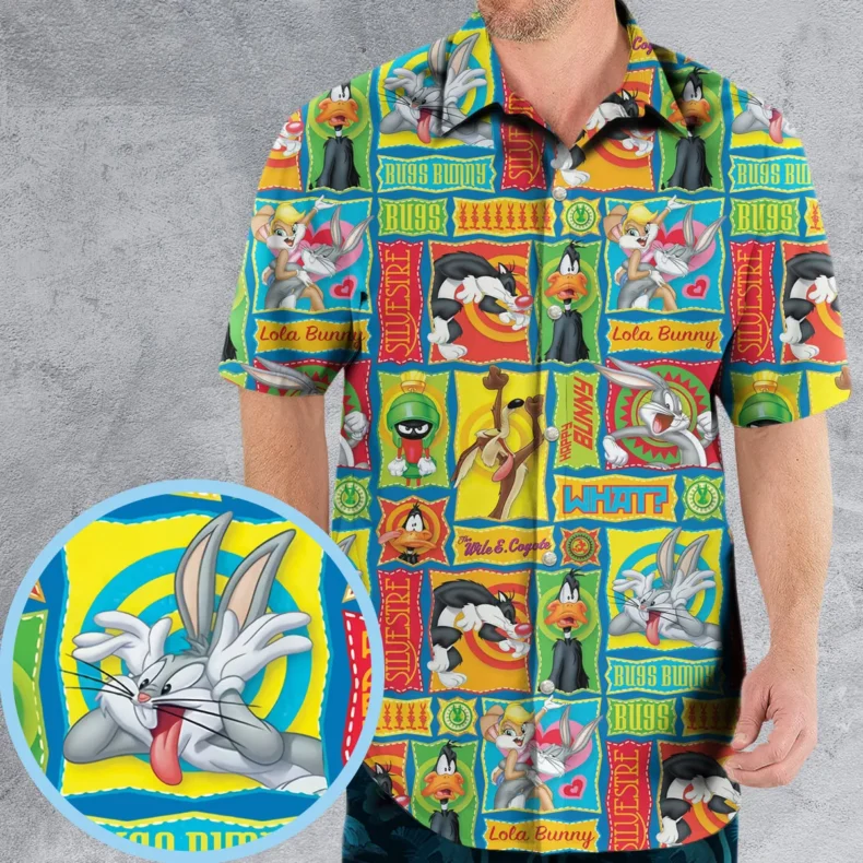 Cartoon Characters Looney Toons Button Down Shirt