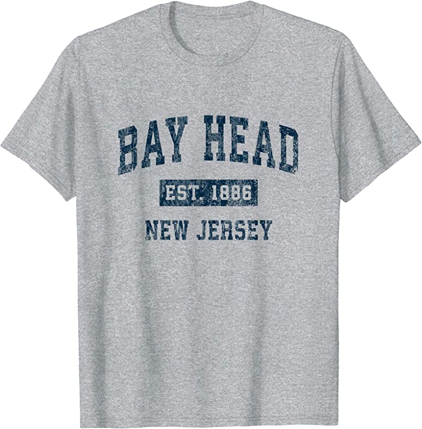 Bay Head New Jersey NJ Vintage Sports Design Navy Print T-Shirt