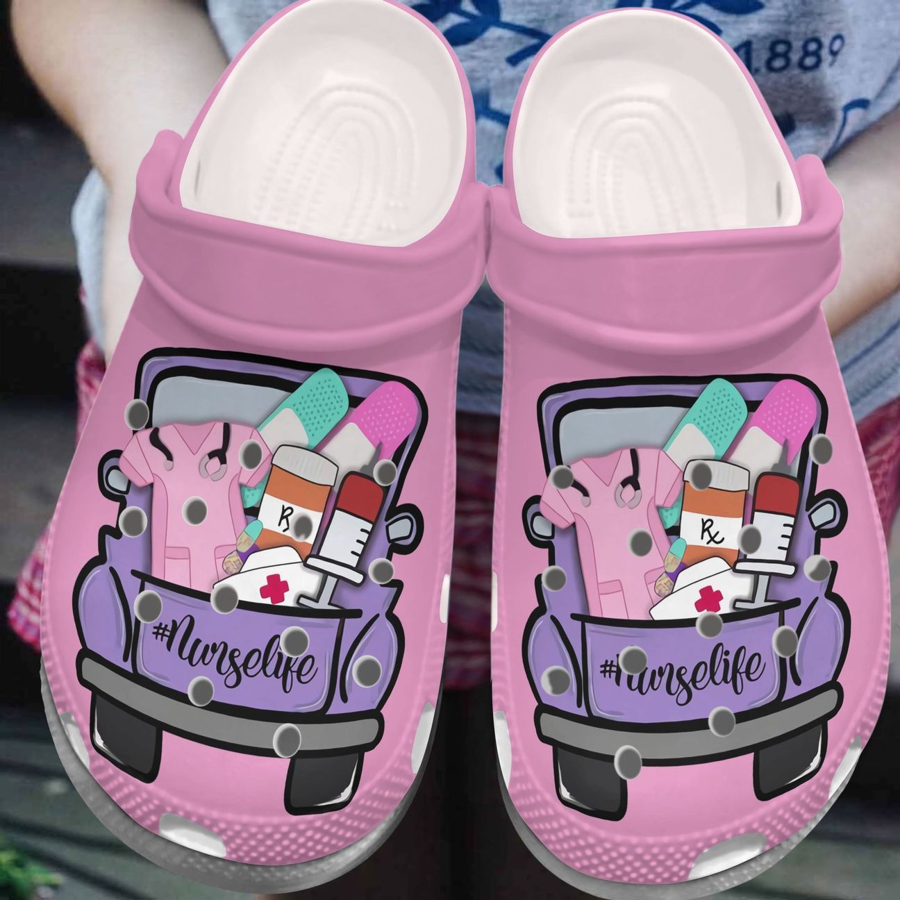 Nurse Personalized Clog, Custom Name, Text, Color, Number Fashion Style For Women, Men, Kid, Print 3D Nurse’S Car