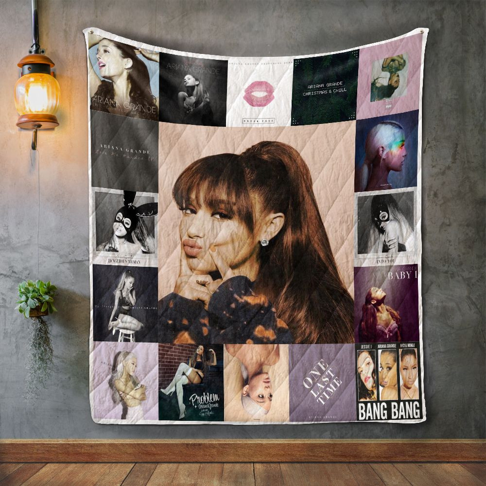 Ariana Grande Album Covers Quilt Blanket