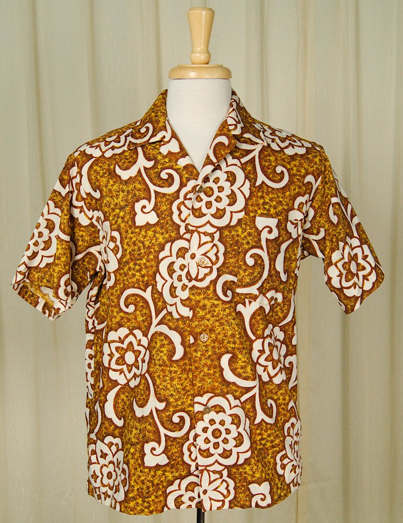 1960s Golden Hawaiian Shirt