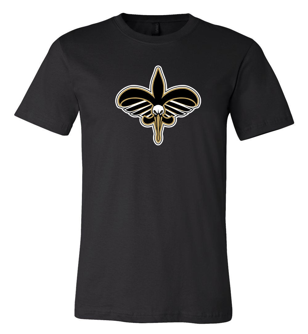 New Orleans Saints Pelicans Mash Up Logo T-Shirt 6 Sizes S-3Xl!!