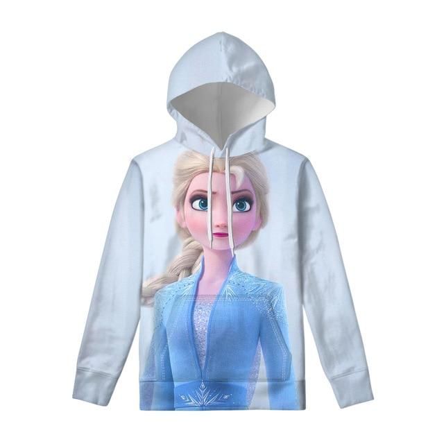 THIKIN Popular Movies Frozen 2 Print Hoodies for Women Ladies Tops Sweatshirts Autumn O-Neck Clothing Custom Pattern Streetwear