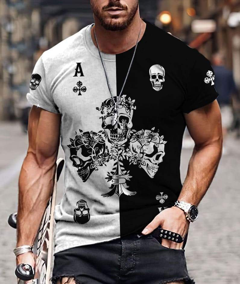 Ace Ckub Skull Gothic Art 3D All Over Printed Unisex Shirts