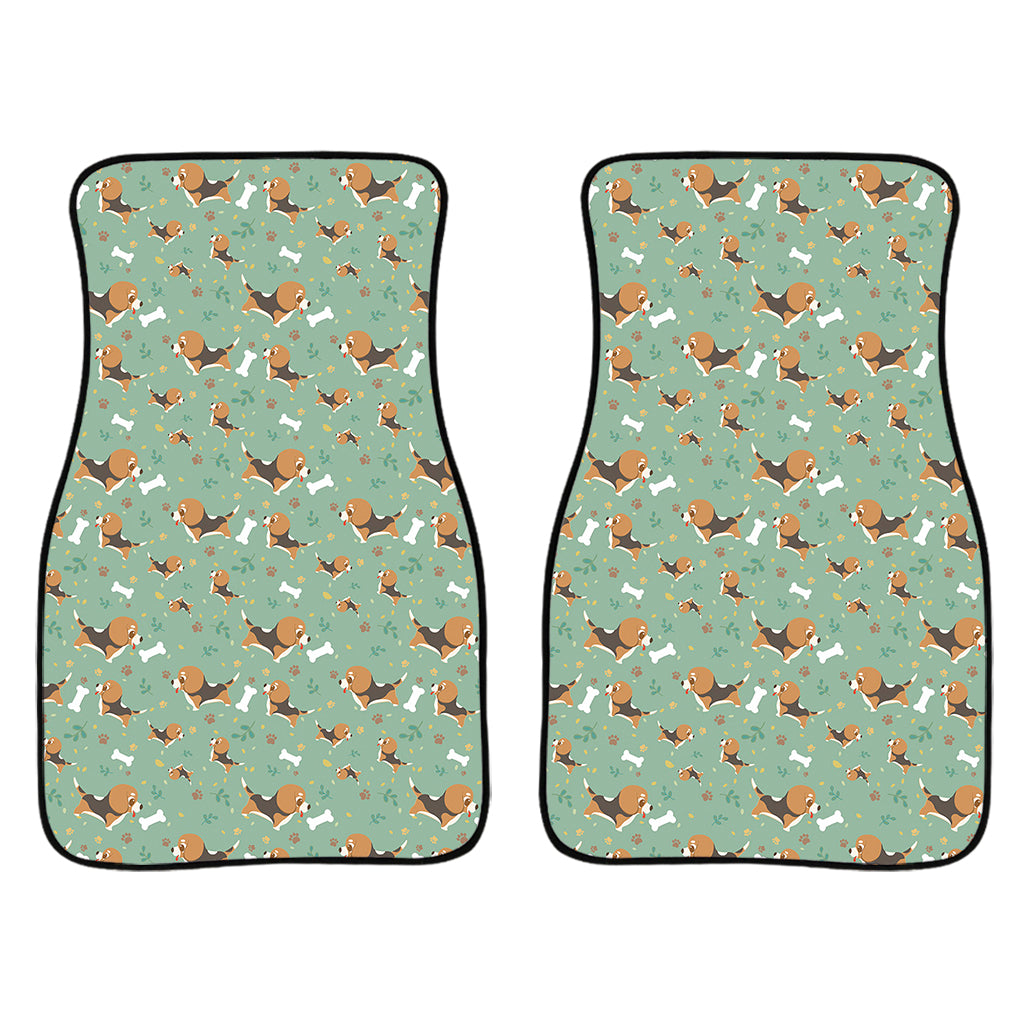 Cute Beagle Puppy Pattern Print Front Car Floor Mats