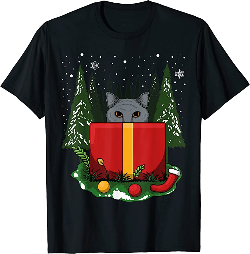 Cat Christmas Trees Xmas Kitten Lovers Mens Womens Pajama T-Shirt