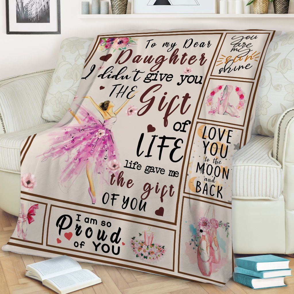 To My Dear Daughter The Gift Of Life Dancer Blanket Gift For Daughter Birthday Gift Home Decor Bedding Couch Sofa Soft And Comfy Cozy