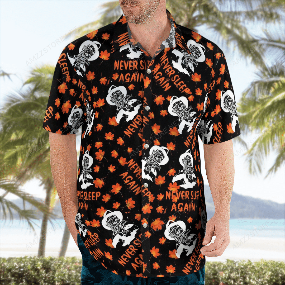 Freddy Krueger Never Sleep Again Maple Leaf All Over Print Hawaii Shirt Ha104667