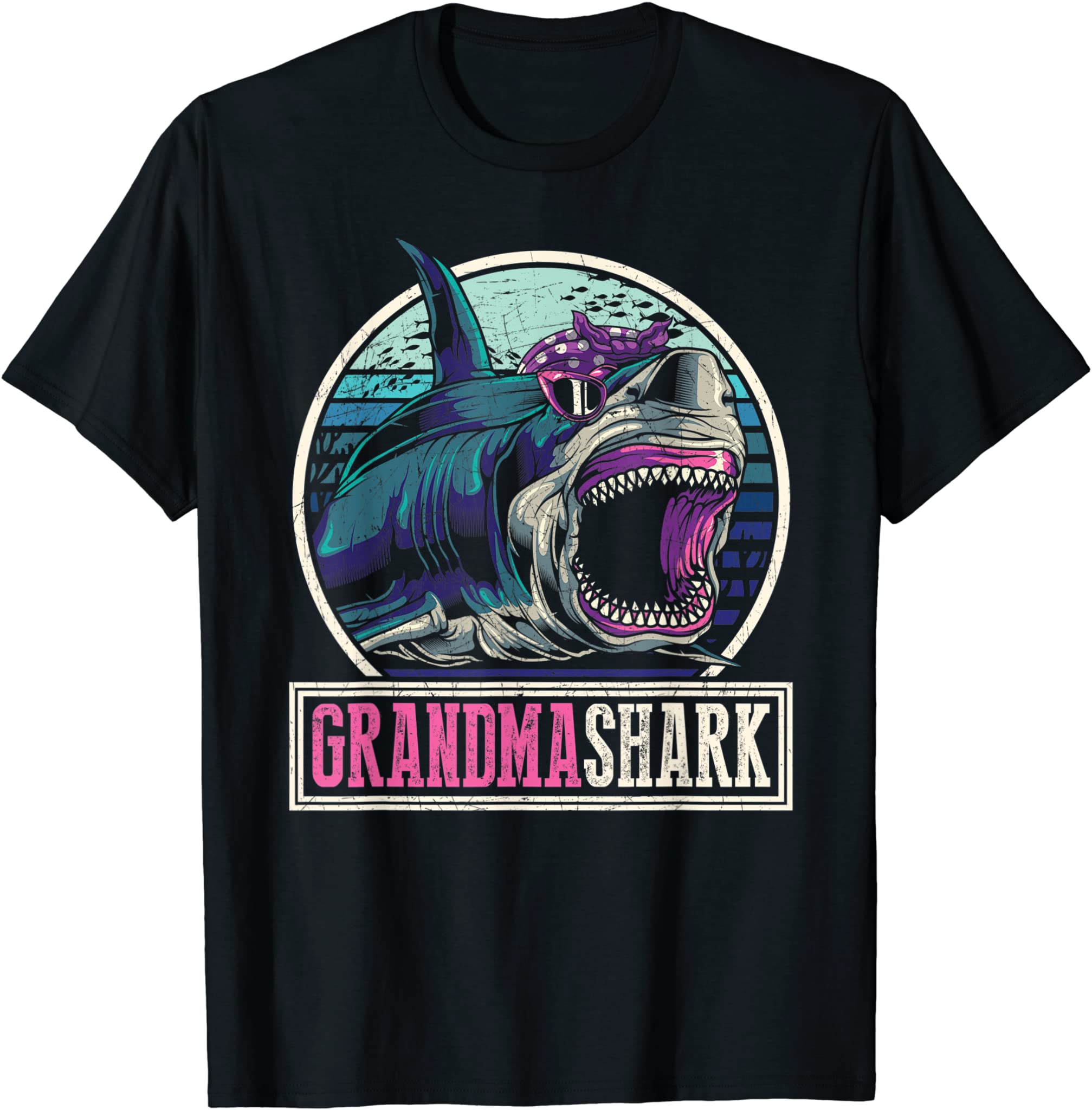 Retro Animal Grandmother Mothers Day Gift Grandma Shark T-Shirt