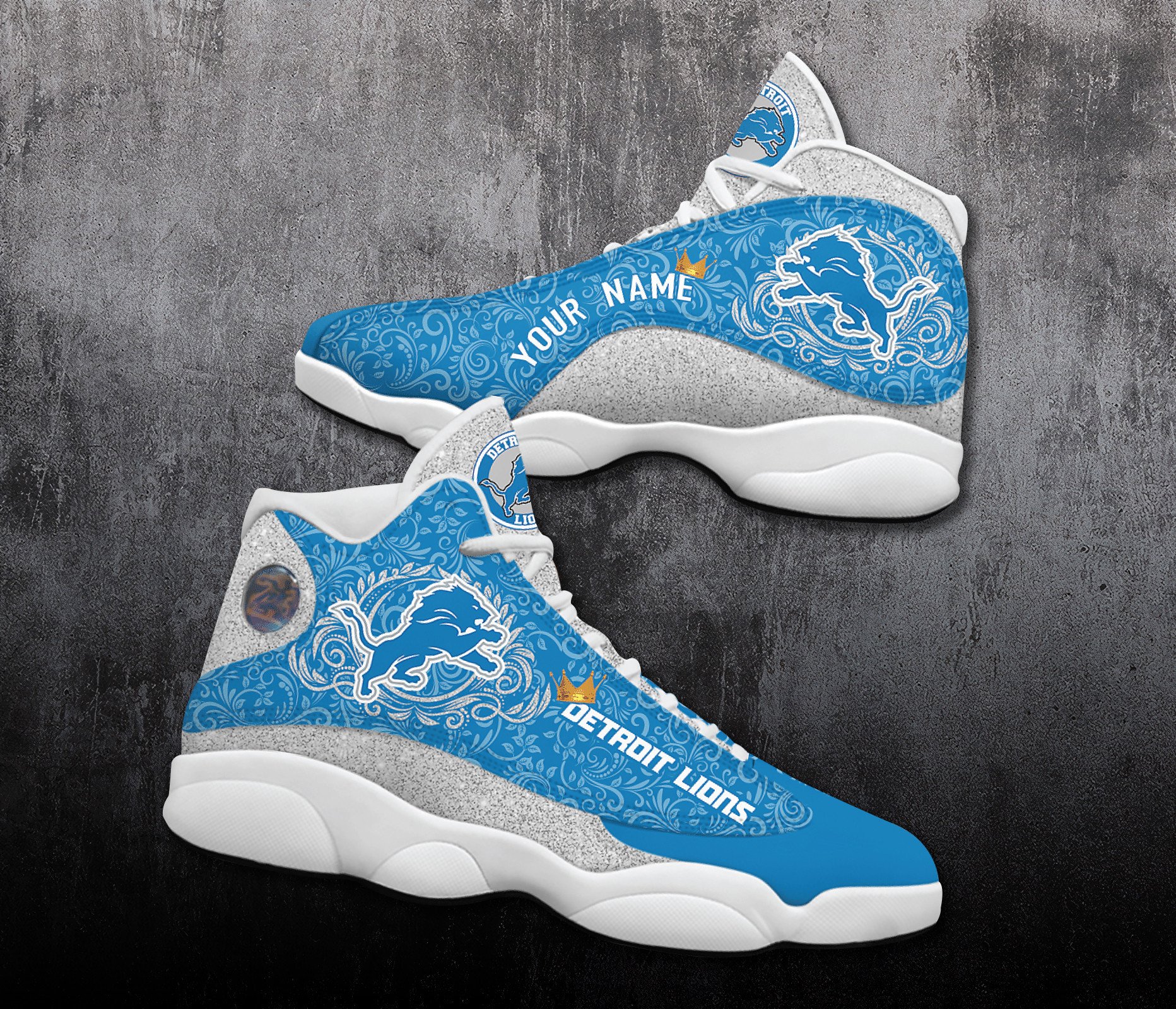 Personalized Shoes Detroit Lions Jordan 13 Customized Name