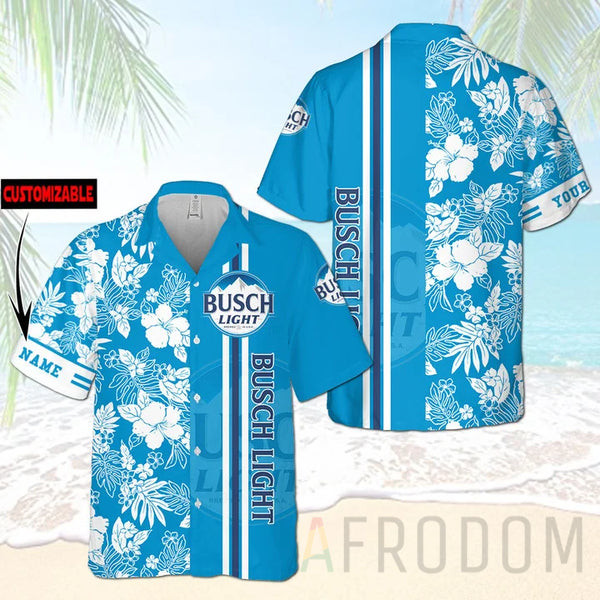 Custom Name Tropical Hibiscus Busch Light Hawaii Shirts For Men And Women Ha60037