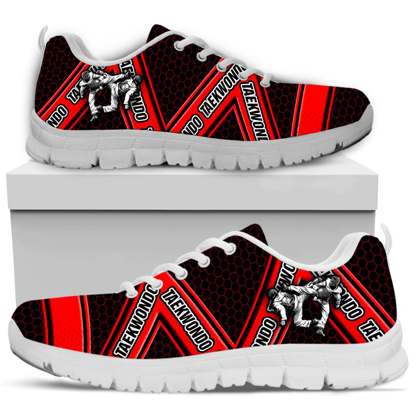 Taekwondo Custom Red Belt Men Sneakers For Martial Art Lovers