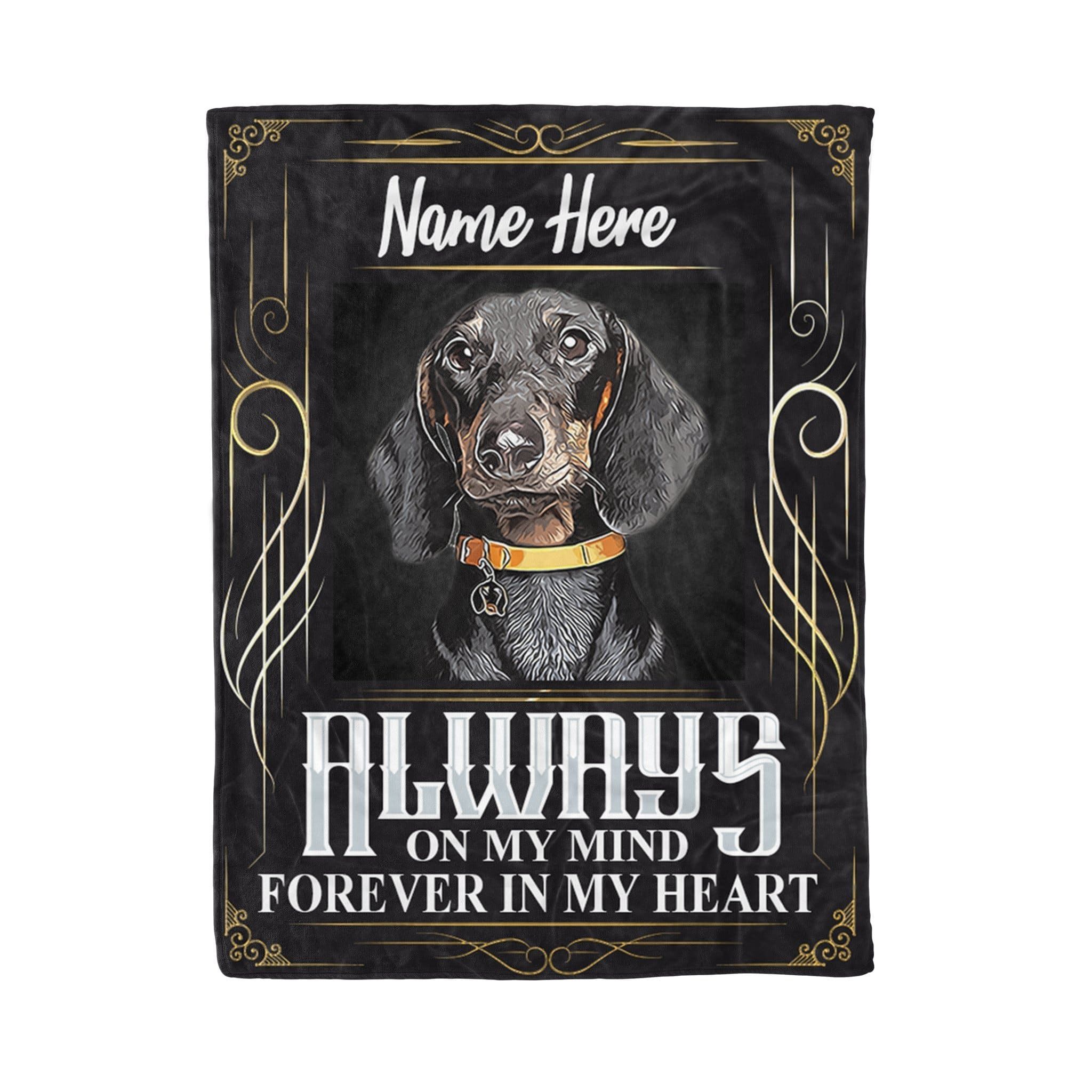 Always On My Mind Custom Text Image Name And Photo Printed Fleece Blanket