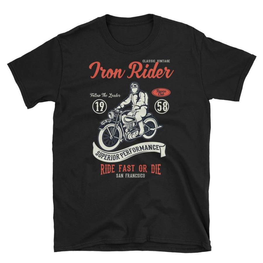 Iron Rider Vintage Biker Poster T-Shirt