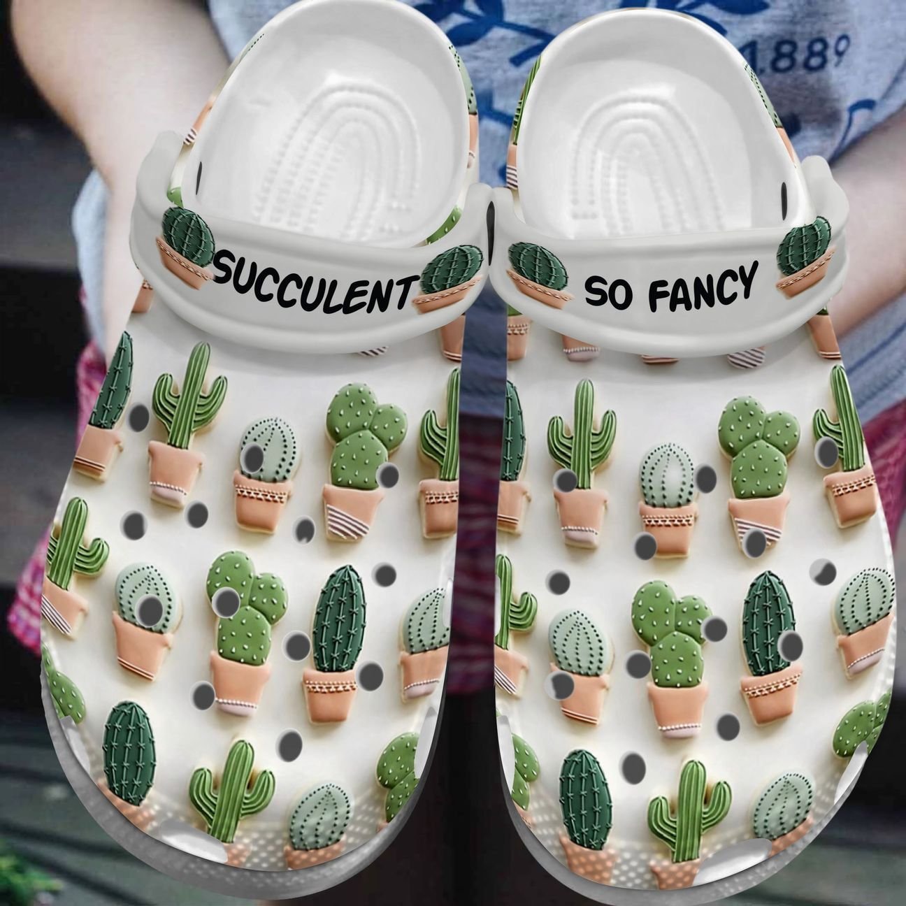 Succulent Personalized Clog, Custom Name, Text, Color, Number Fashion Style For Women, Men, Kid, Print 3D Fancy Succulent Plants