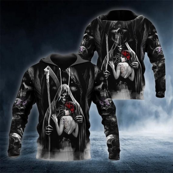 Ghost And Girl Skull 3D All Over Printed Us Unisex Size Hoodies