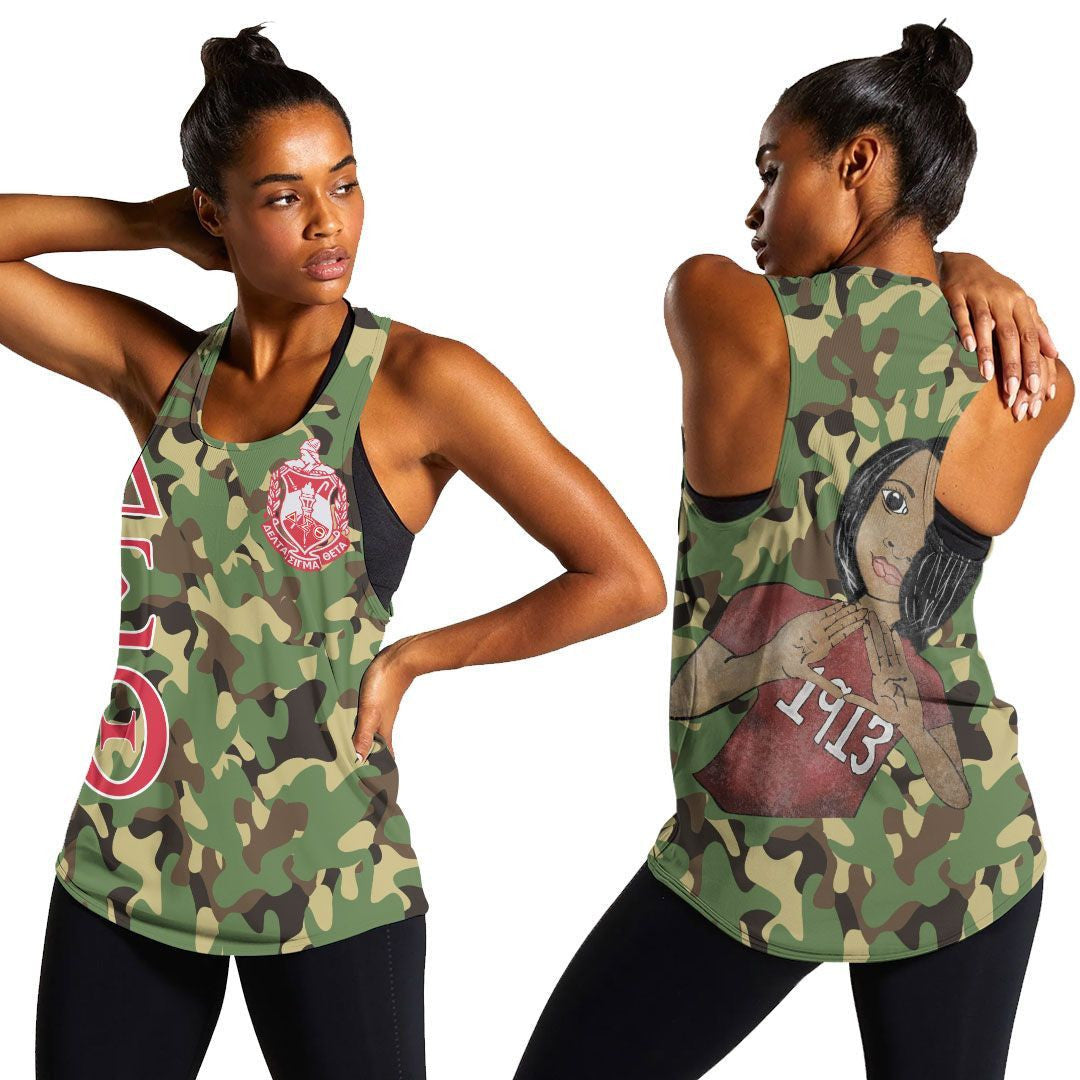 Wonderprint Tank Top Military Delta Sigma Theta Racerback Tank