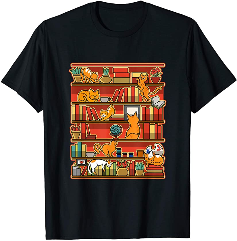 Kittens, Cats, Art, Library and Books Funny Gift T-Shirt