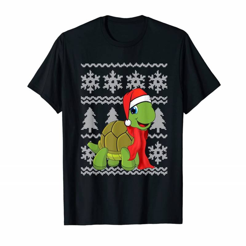 Turtle Santa Hat Scarf Ugly Christmas Sweater Holiday Gift T-shirt