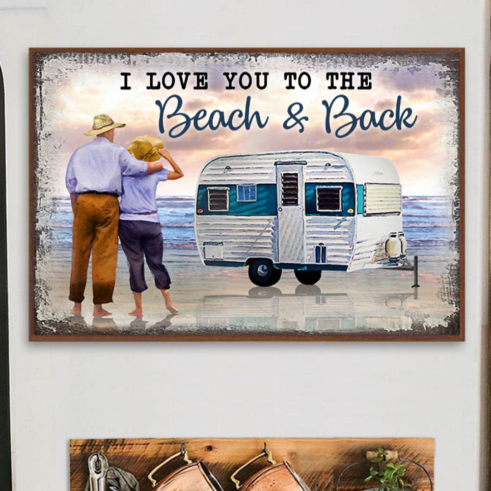 Beach Camping Couple Love You To The Beach Landscape Poster & Canvas Home Decor Wall Art Visual Art