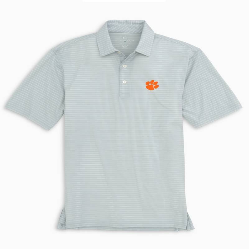 Clemson Tigers brrr® Striped Polo Shirt