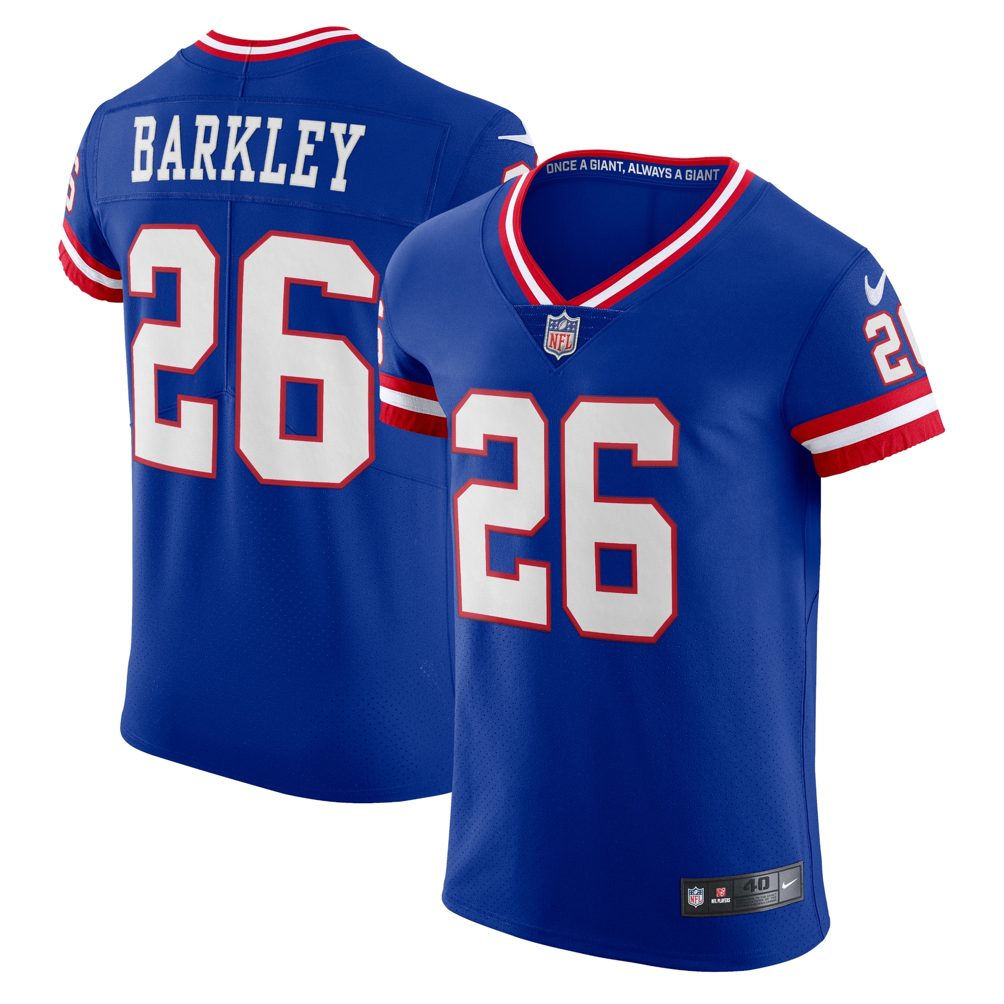 Saquon Barkley New York Giants Classic Vapor Elite Player Jersey – Royal