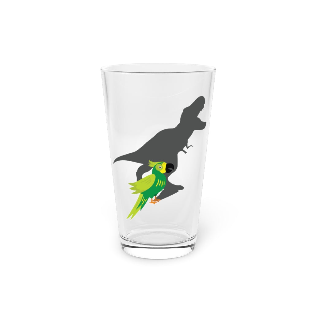 Beer Glass Pint 16Oz Humorous Screaming Parrot Courageous Dinos Tee Shirt Gift | Hilarious Cockatiel