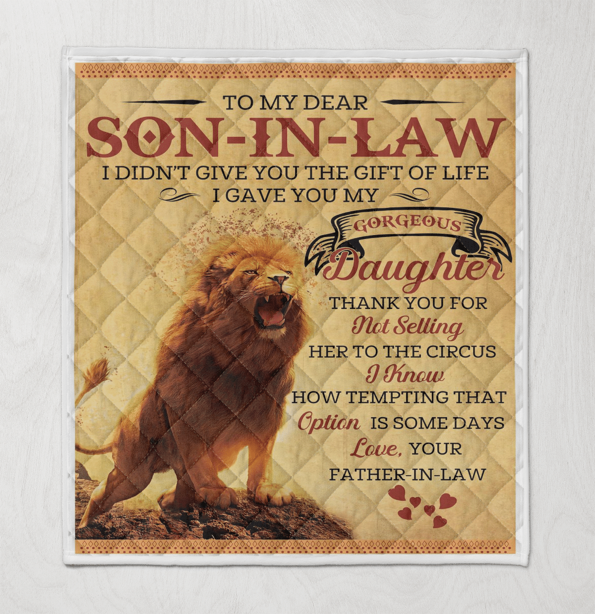 Wooni To My Dear Son In Law Lion Blanket Quilt Wq311282