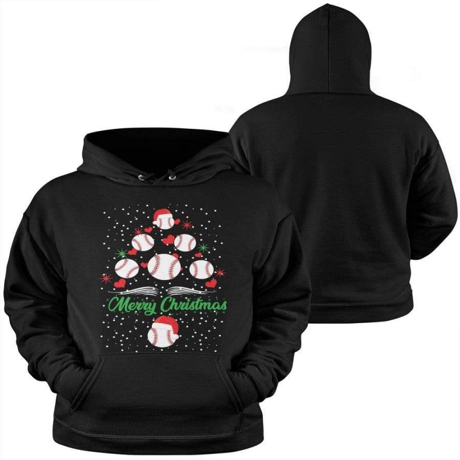 Merry Christmas Baseball Xmas Tree 3D All Over Print Hoodie #HL