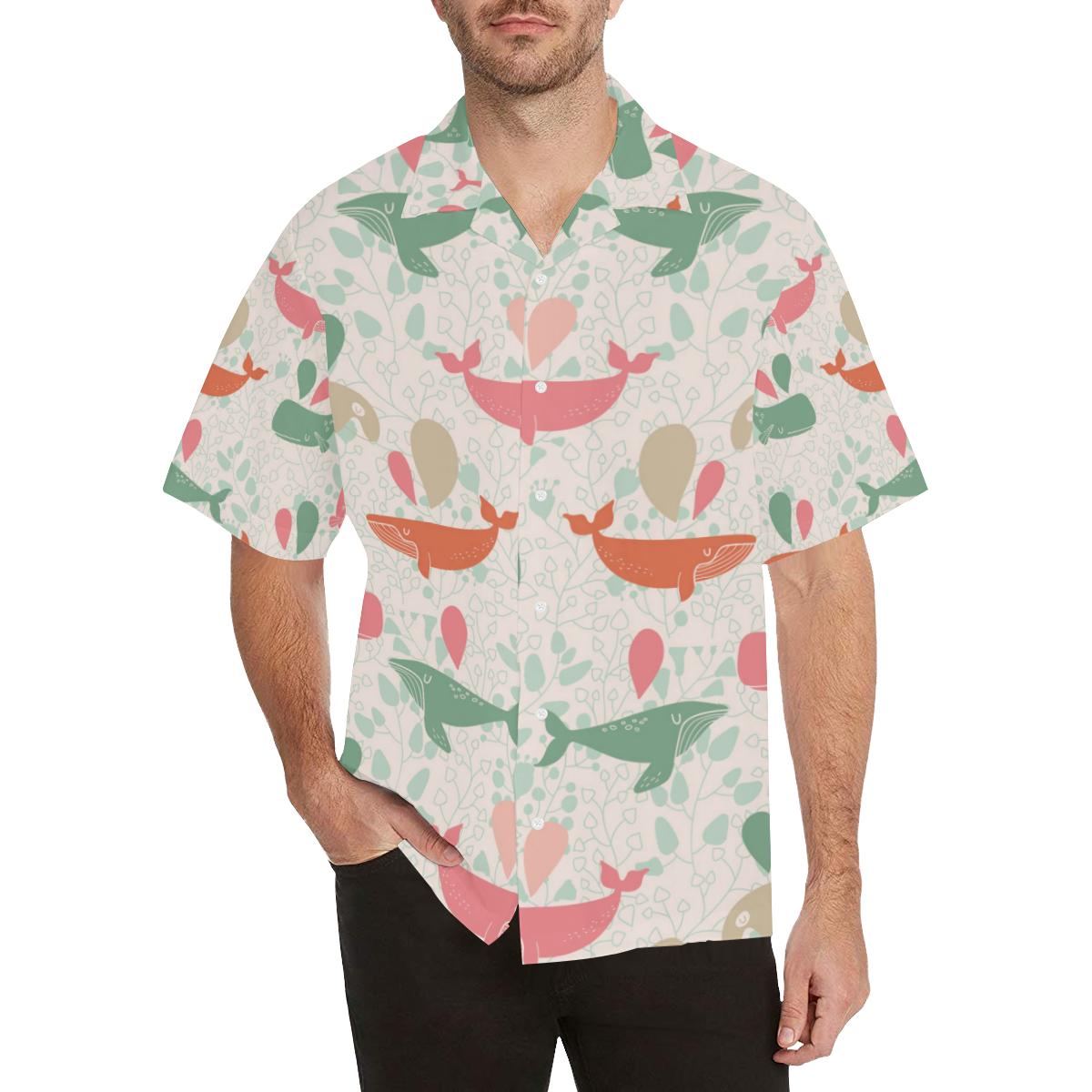 Cute whale pattern Men’s All Over Print Hawaiian Shirt