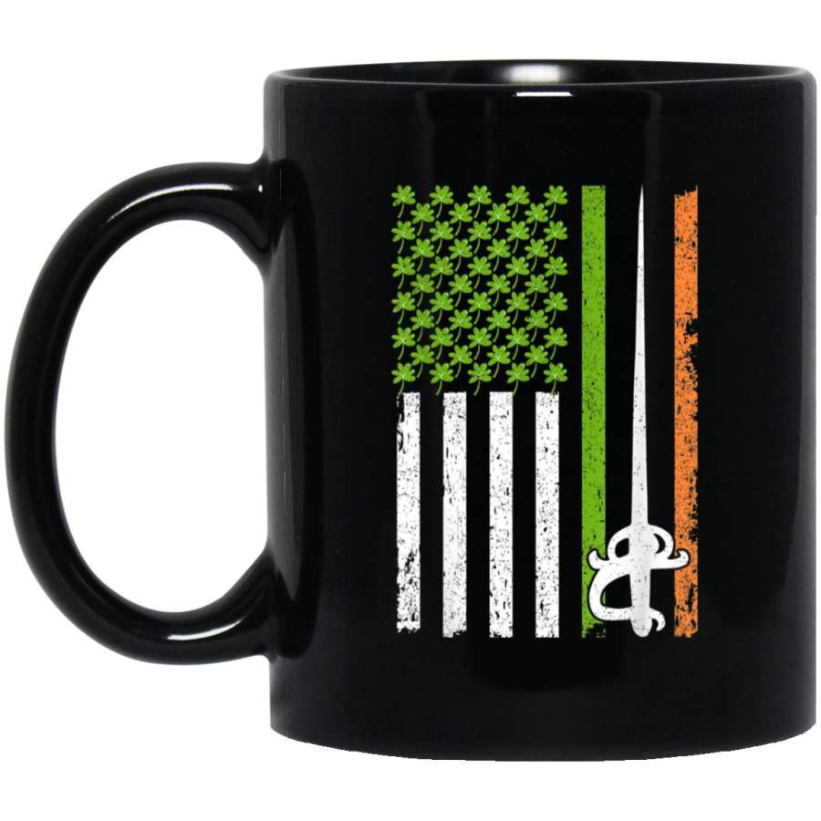 Vintage Irish Fencing American Flag St Patricks Day Gifts Mug