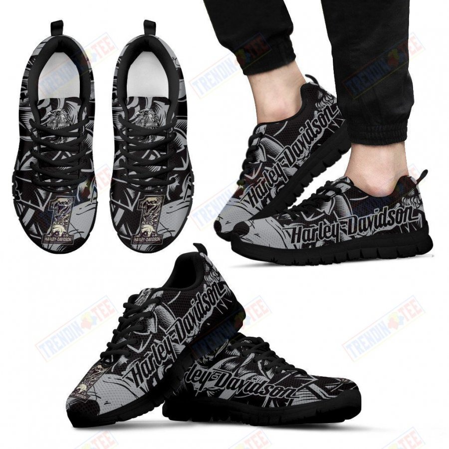 Harley Davidson Sneakers Mens Womens Motorcycle Lovers Custom Print Footwear Casual Riding Shoes TDT313