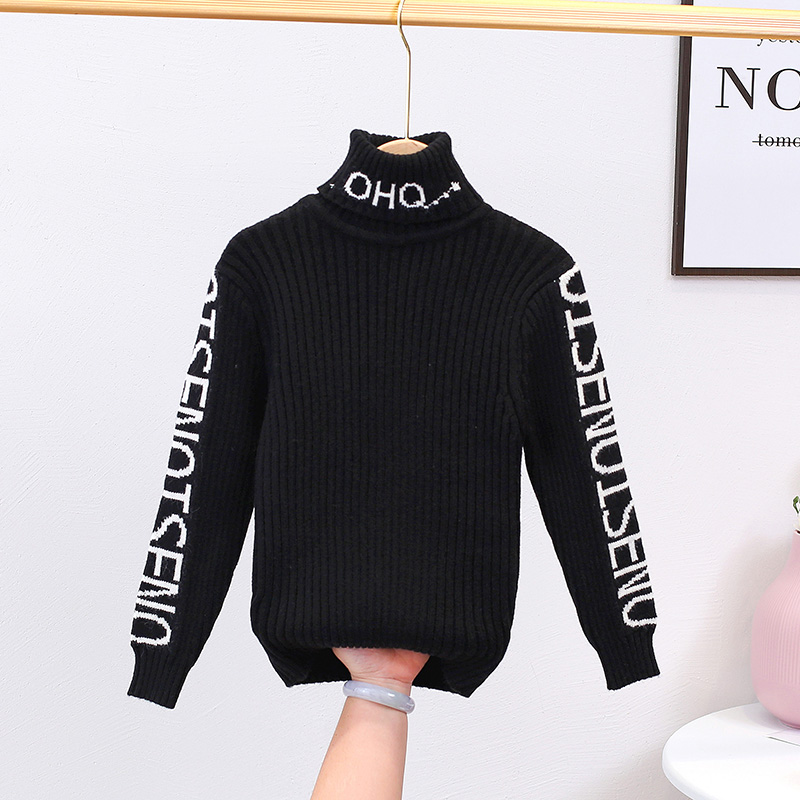 Boys Sweater Children Winter Clothes Kids New Fashion Knit Turtleneck Clothing Girls High Quality Infant Costum Warm alx