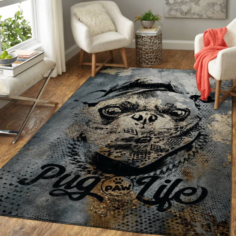 Pug Paw Life – Animals Area Rug Carpet