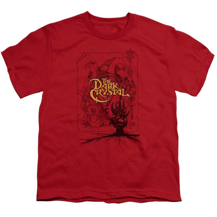 The Dark Crystal Poster Lines Kids Youth T Shirt Red