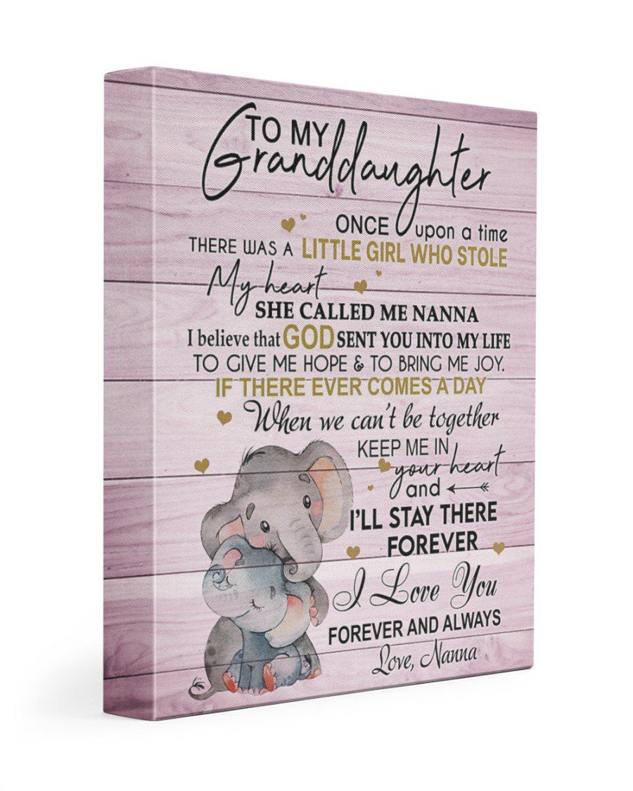 Little Girl Who Stole My Heart Elephant Matte Canvas To Granddaughter Matte Canvas