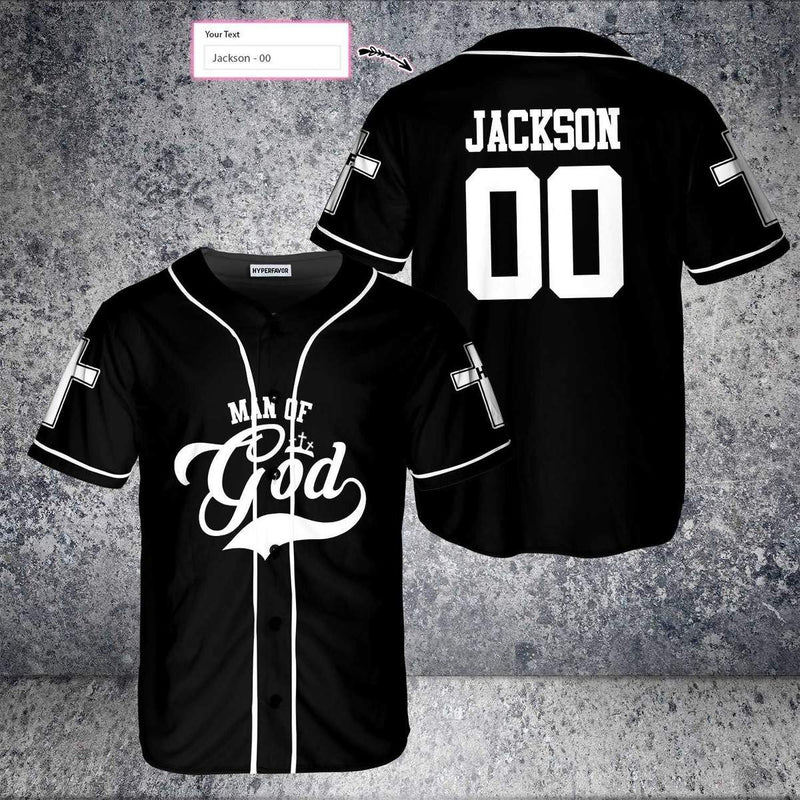 Cross Baseball Jersey – Man Of God Custom Printed 3D Baseball Jersey Shirt For Men Women