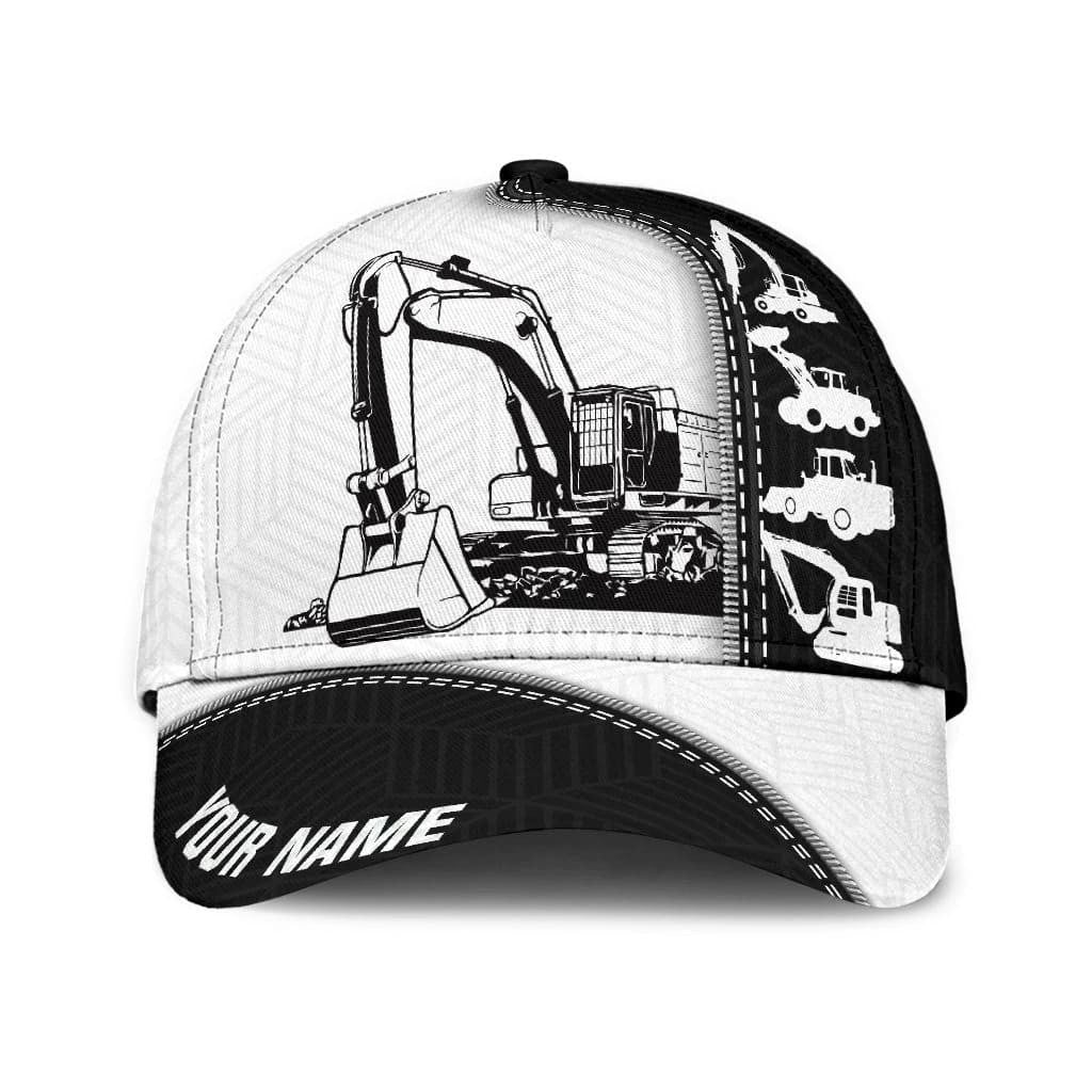 Personalized Excavator Equipment Hat, Excavator Cap For Crane Worker, Excavator Baseball Cap For Dad